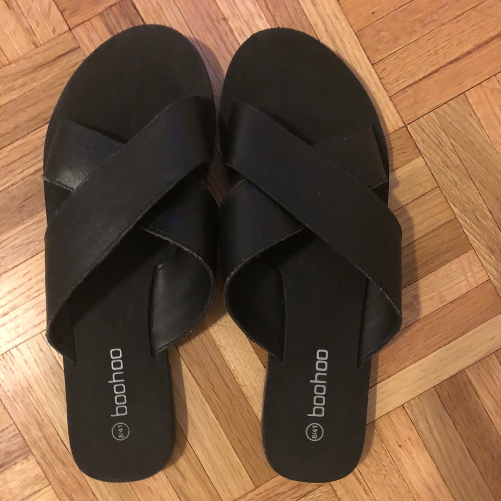 Black New Boohoo Sandals